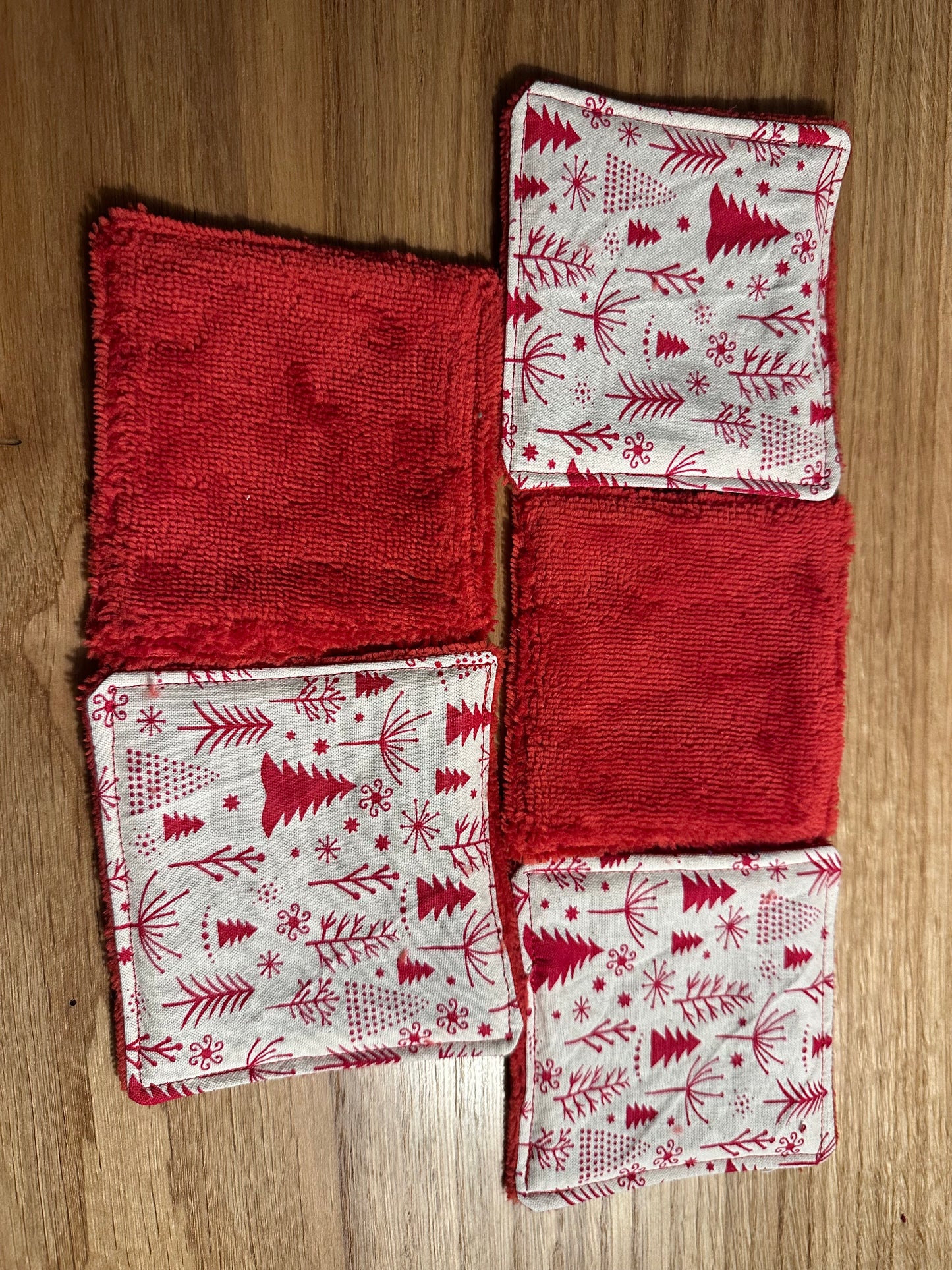 Lingettes lavables bambou Édition Noël